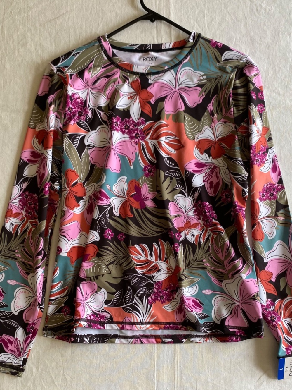 Roxy Women's Rash Guard Multicolor Floral Pattern UPF 50+ Size Large - Picture 13 of 13